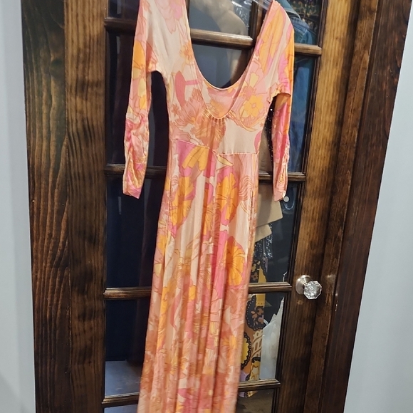 Free People Pink and Orange Long Sleeve Dress - Picture 8 of 13